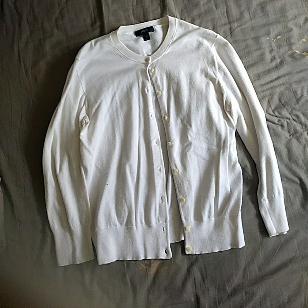 J. Crew White Cardigan